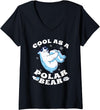 Polar Bear Apparel Women's Cool Polar Bear Funny Arctic Animal Lover V-Neck T-Shirt - Black