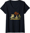 Mad Monster Party Women's Little Committee Skeleton Rock Band Halloween Movie V-Neck T-Shirt - As Pictured