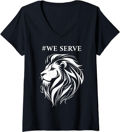 Womens Lions Club International We Serve Lions V-Neck T-Shirt