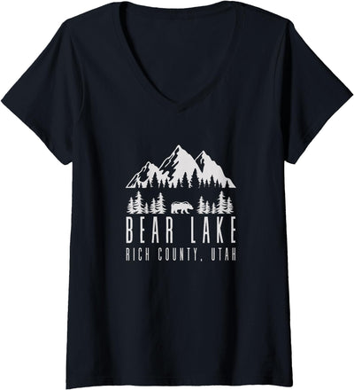 Womens Bear Lake Utah Gift V-Neck T-Shirt