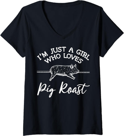 Women's Pig Roast Apparel - Top Funny Roasts Lover Design V-Neck T-Shirt