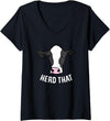 Cute Cow Animal Gifts Womens Funny Cow Farming Gift For Cow Farmer Herd That V-Neck T-Shirt - Black
