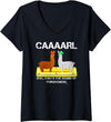 llama shirt collection by Jean Olivier Womens funny llama with hats lama with hat - forgiveness funny carl V-Neck T-Shirt - Black