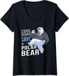 Polar Bear Apparel Women's Save The Polar Bear Cool Arctic Lover V-Neck T-Shirt - Black