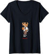 Bahaa's Tee Womens Men's Women's Kids Teddy Bear Graphic Cool Designs Funny V-Neck T-Shirt - Black