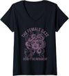 Medusa Apparel Womens Medusa The Female Gaze Petrify The Patriarchy V-Neck T-Shirt - Black