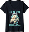 Polar Bears Polar Bear Lovers Shop Womens Polar Bears Polar Bear is my spirit animal V-Neck T-Shirt - Black