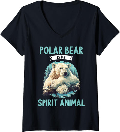 Polar Bear Spirit Animal Resting V-Neck