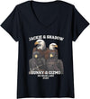 Jackie and Shadow Bald Eagle Family Tee Womens Jackie And Shadow Sunny And Gizmo Big Bear Lake 2025 V-Neck T-Shirt - Black
