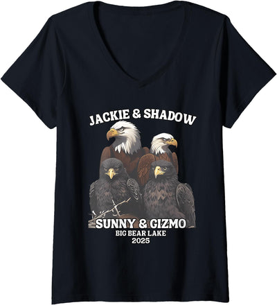 Womens Jackie And Shadow Sunny And Gizmo Big Bear Lake 2025 V-Neck T-Shirt