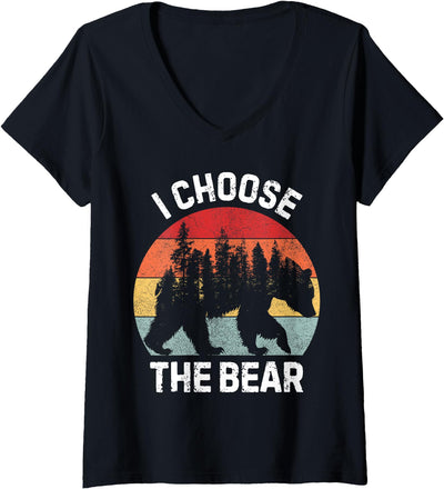 Womens I Choose The Bear V-Neck T-Shirt
