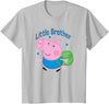 Kids Peppa Pig George Pig Little Brother Backpack T-Shirt - Silver Grey