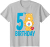 Care Bears Birthday Bear Celebrates A 5th Birthday T-Shirt - Silver Grey