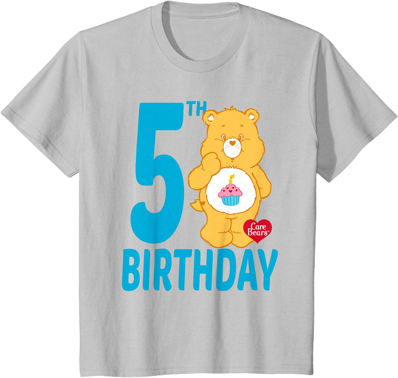 Care Bears Birthday Bear Celebrates A 5th Birthday T-Shirt - Silver Grey