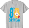 Care Bears Birthday Bear Celebrates A 8th Birthday T-Shirt - Silver Grey
