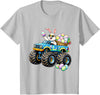 Easter Day Bunny Monster Truck Eggs Rabbit Boys Kids T-Shirt in Silver Grey
