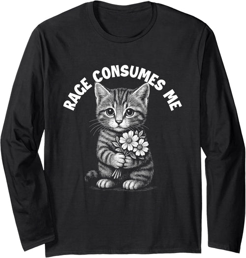 Cat Lover Shirts Rage Consumes Me - Cat Lover Kitten Owner Kitty Long Sleeve T-Shirt - Black