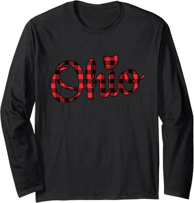 Cow Ohio Buffalo Plaid Christmas Ohio Pride Buckeye State T-Shirt