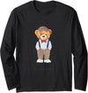 Bahaa's Tee Cool Teddy Bear Happy Quotes Illustration Graphic Designs Long Sleeve T-Shirt - Black