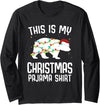 Funny Polar Bears Family Matching Wear Tees Polar Bear Christmas Pajama Santa Bear Lover Long Sleeve T-Shirt - Black