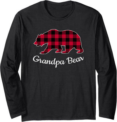 Papa Mama Bear Grandpa Bear Christmas Pajama Red Buffalo T-Shirt