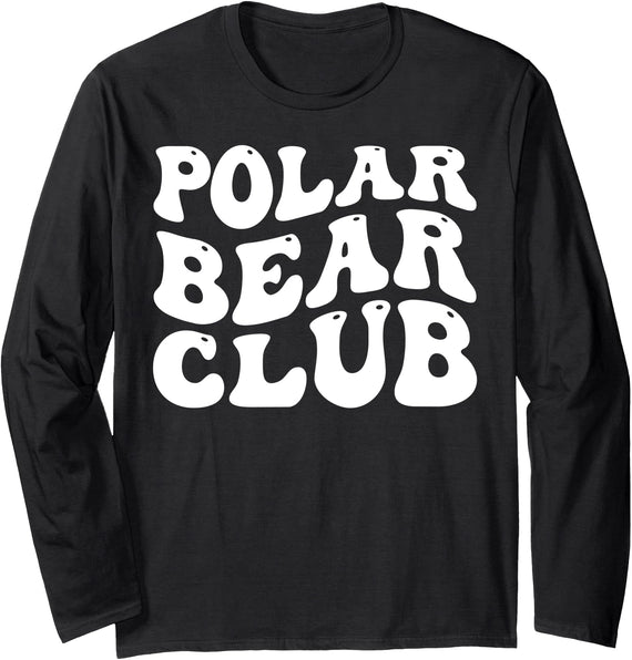 Polar Bear Ice Swimming Design Outfits Polar Plunge - Polar Bear Club Long Sleeve T-Shirt - Black