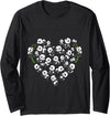 Cute Panda bear lover heart gifts idea Panda Bear Lover Heart Cute Panda gifts for girl kids women Long Sleeve T-Shirt - Black
