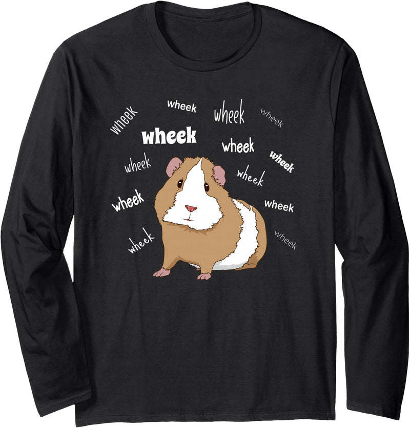 Funny Guinea Pig Tee Gift Animal Pet new kids love Guinea Pig Love Guinea Pig Wheek Wheek Feed Me Guinea Pig Long Sleeve T-Shirt - Black