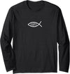 Ichthys Greek Christian Design Christian Fish Ichthys Ichthus Greek Letters IXOYE Men Women Long Sleeve T-Shirt - Black