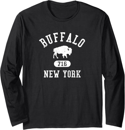 Cow Buffalo New York 716 Collegiate Distressed T-Shirt