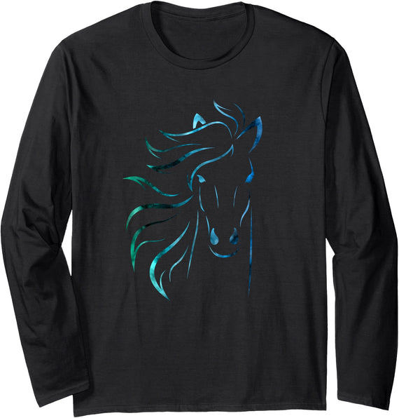 Wonderful Horse Silhouette Horse Long Sleeve T-Shirt - As Pictured