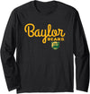 Elite Authentics Baylor Bears Iconic Script Logo Officially Licensed Long Sleeve T-Shirt - Black