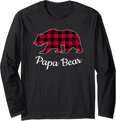 Papa Mama Bear Papa Bear Pajama Red Buffalo Plaid T-Shirt