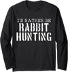 Cute Rabbit Hunting Lover Bunny Graphic Long Sleeve Shirt in Black
