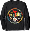 Groovy Fourth Grade Back to School For Teachers 4th Grade Teacher Back To School First Day Fourth Grade Long Sleeve T-Shirt