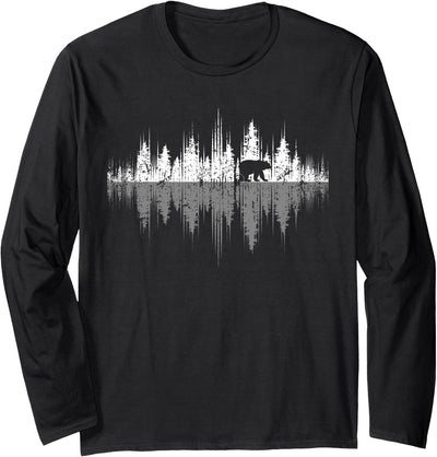 Trees Reflection Wildlife Nature Animal Bear Outdoor Forest Long Sleeve Shirt
