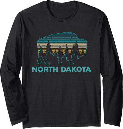 Cow North Dakota Bison Vintage American Buffalo Souvenir T-Shirt