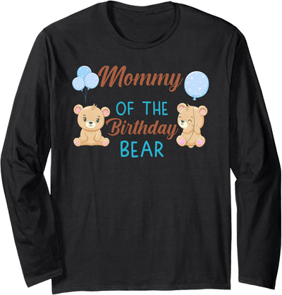 Mommy of The Birthday Boy Bear 1st Birthday Party Boy Long Sleeve Shirt