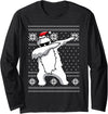 Funny Christmas Dabbing Shirts Santa Apparel Gift Dabbing Polar Bear T-Shirt Funny Christmas Dancing Gift Long Sleeve T-Shirt - Black