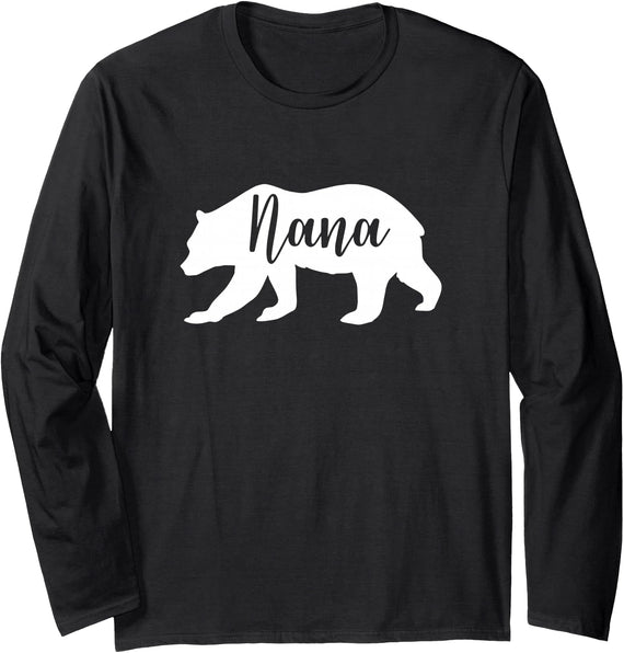 Kidars Nana Bear Long Sleeve T-Shirt - Black