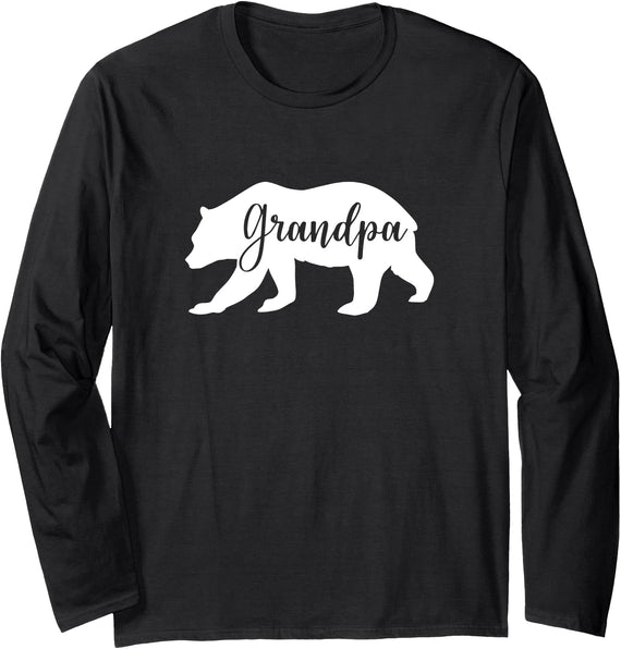 Proud Grandpa Bear Grandpa Bear Long Sleeve T-Shirt - Black