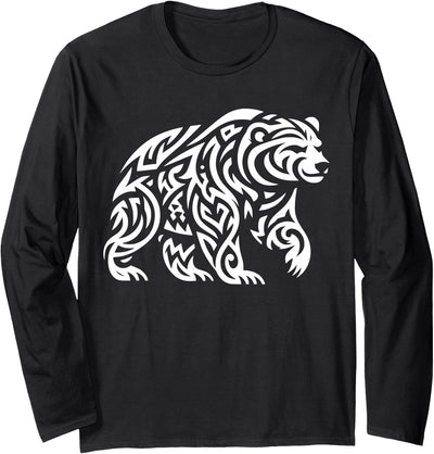 Tribal Grizzly Bear Long Sleeve Shirt