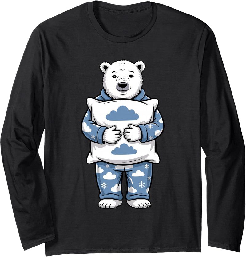 Polar Bear Gift Polar Bear Accessories & Stuff Cute Polar Bear Art for Men Women Kids Arctic Polar Bear Long Sleeve T-Shirt - Black