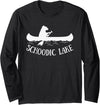 Maine Angler Fish Tees Schoodic Lake Maine Bear Canoe Gift Long Sleeve T-Shirt - Black