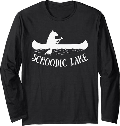 Schoodic Lake Maine Bear Canoe Gift Long Sleeve Shirt