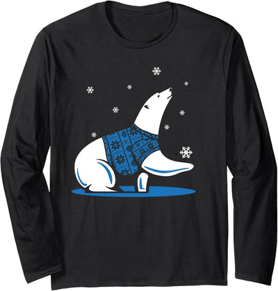 Cute Polar Bear Animal T-Shirts Long Sleeve Polar Bear Shirt