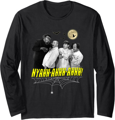 TTS- The Three Stooges NYAHH-AHHH-AHHH! Halloween Long Sleeve T-Shirt