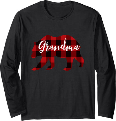 Best Nana Bear Grandma Christmas Plaid Shirts Women Grandma Bear Grandma Christmas Plaid Long-sleeve Shirt