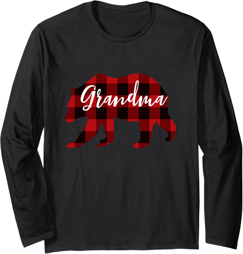 Best Nana Bear Grandma Christmas Plaid Shirts Women Grandma Bear Grandma Christmas Plaid Long-sleeve Shirt - Black