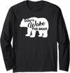 Don't Wake The Bear Hibernate Designs Don't Wake The Bear Funny Bear Silhouette Graphic Sleeping Long Sleeve T-Shirt - Black